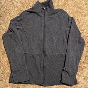 Danskin Women's Long Sleeve Zip-Up Top - Dark Gray